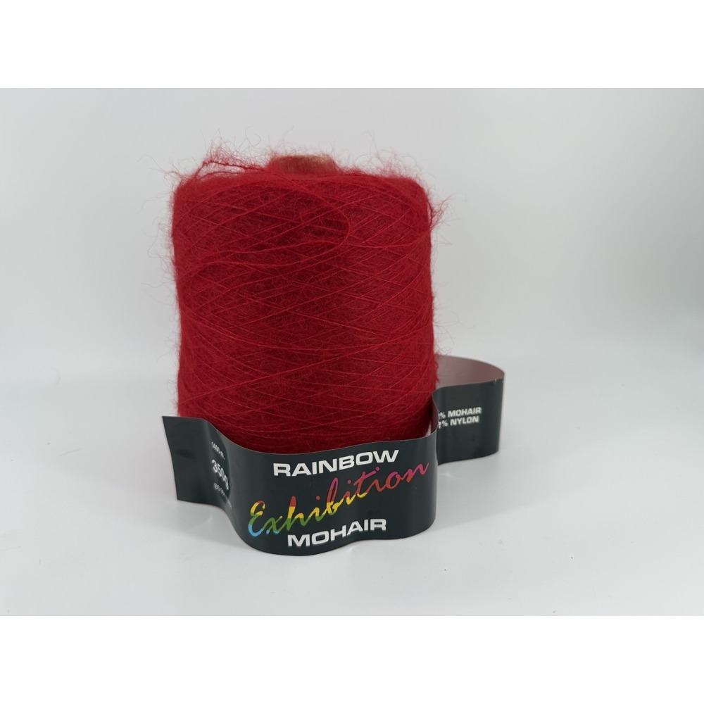 Luxury Mohair Yarn Cone 554g Red 78% Mohair 22% Nylon Lace Knitting Weaving Yarn